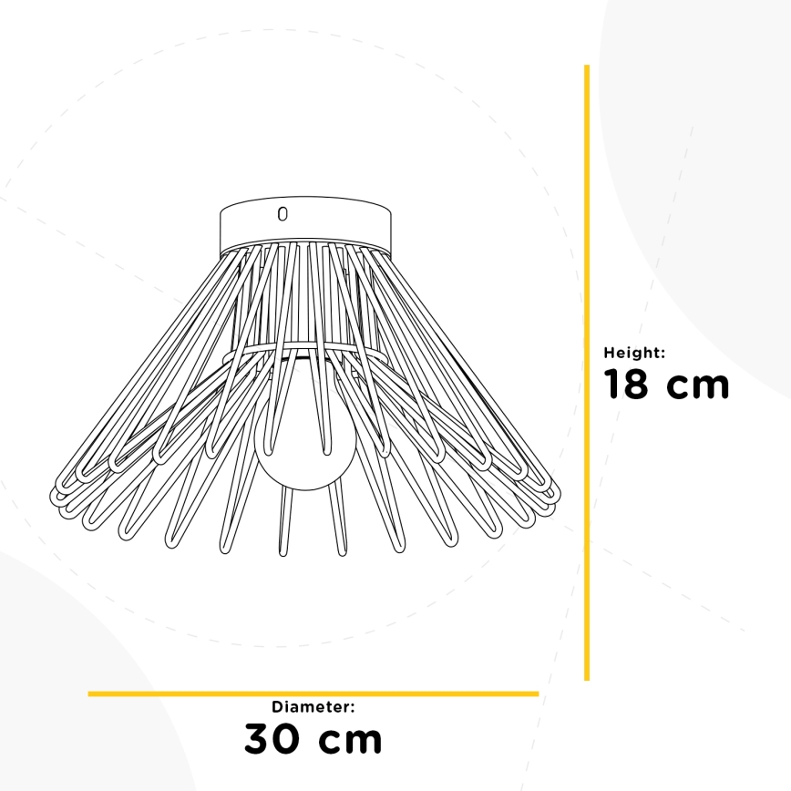 ONLI - Stropné svietidlo DUCCIO 1xE27/22W/230V pr. 30 cm čierna