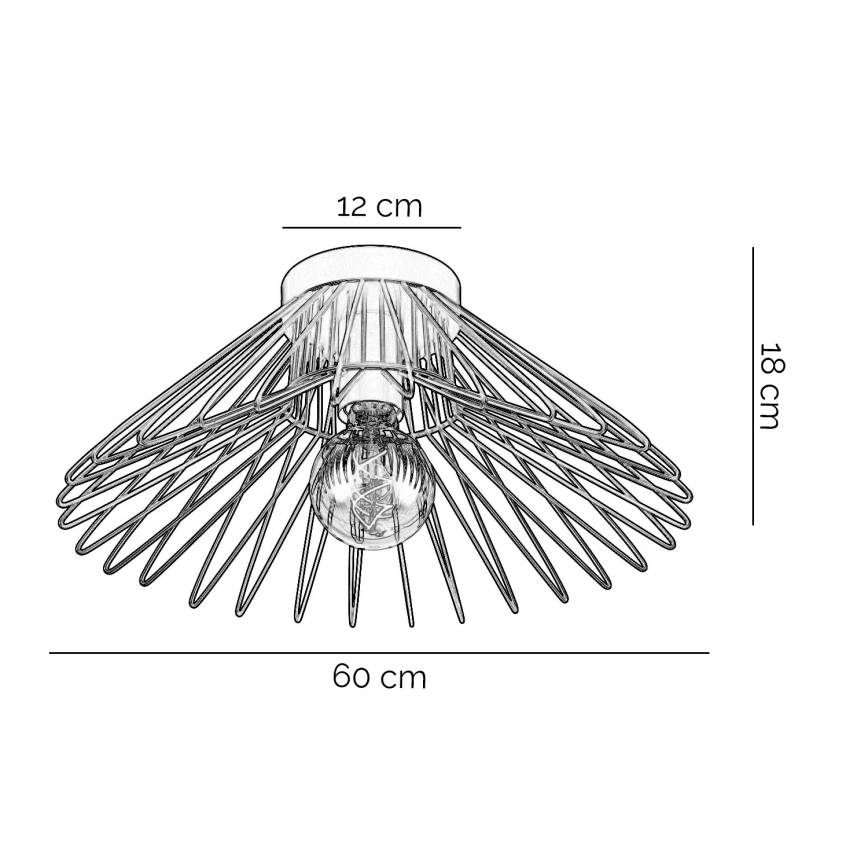 ONLI - Stropné svietidlo DUCCIO 1xE27/22W/230V pr. 60 cm čierna