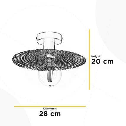 ONLI - Stropné svietidlo GOLDEN 1xE27/22W/230V pr. 28 cm zlatá/čierna