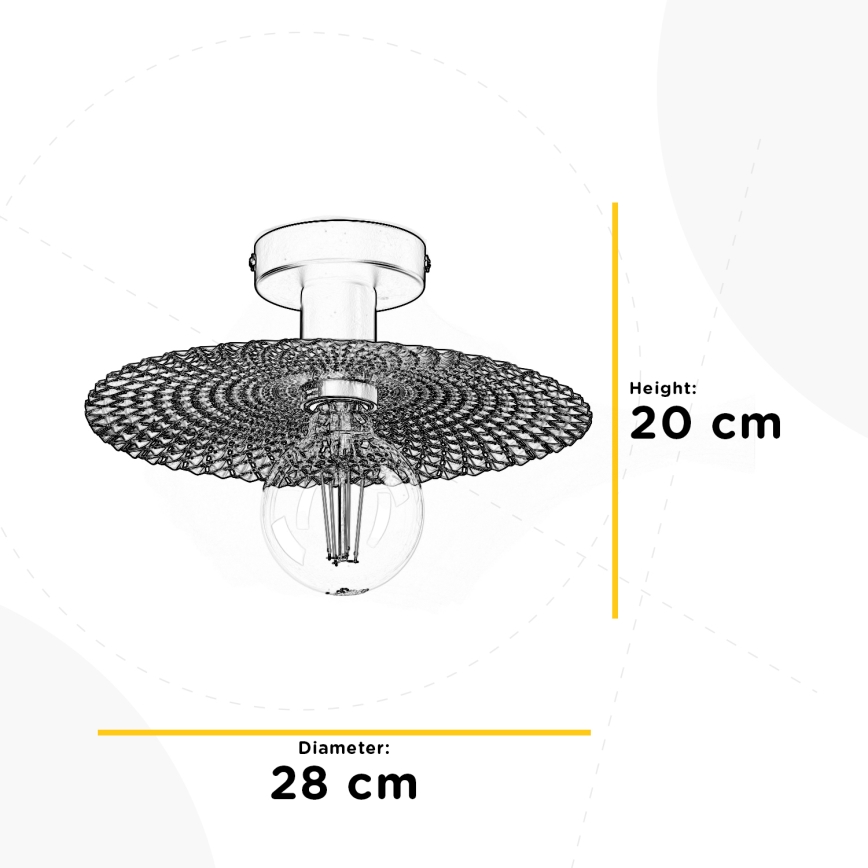 ONLI - Stropné svietidlo GOLDEN 1xE27/22W/230V pr. 28 cm zlatá/čierna