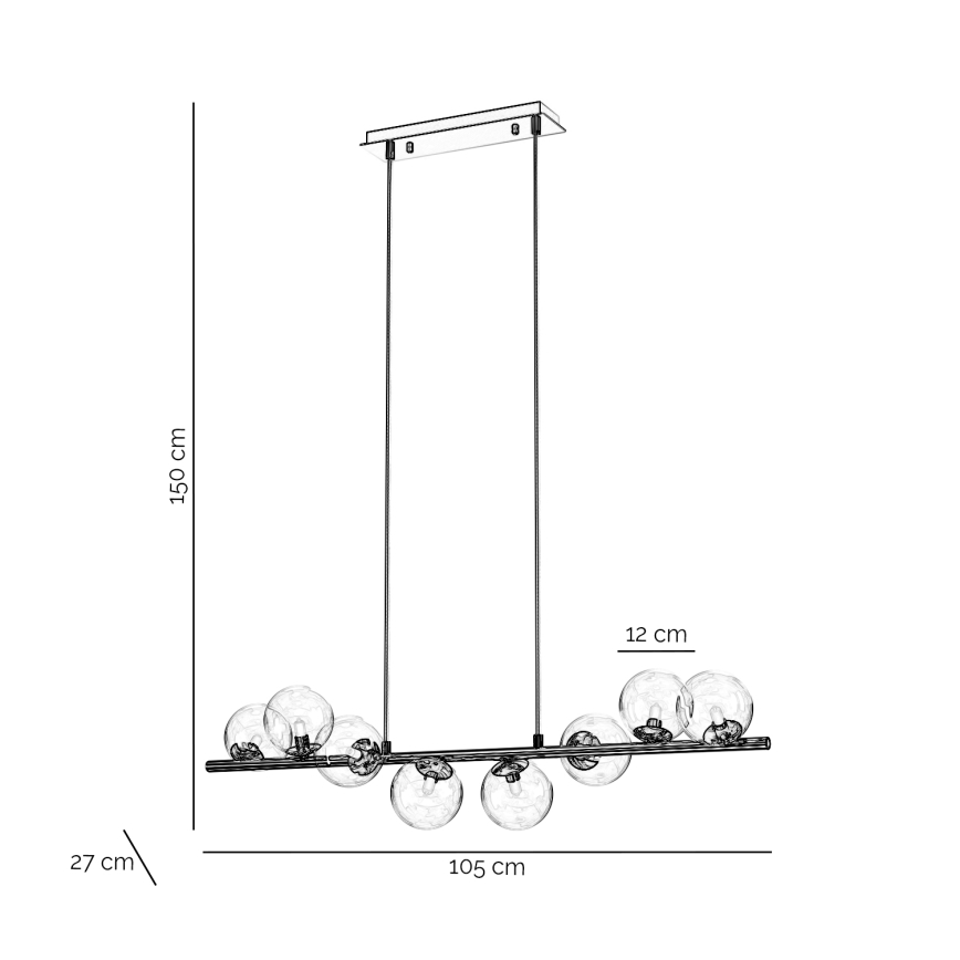 ONLI - Závesný luster na lankách KIMBERLY 8xG9/6W/230V lesklý chróm
