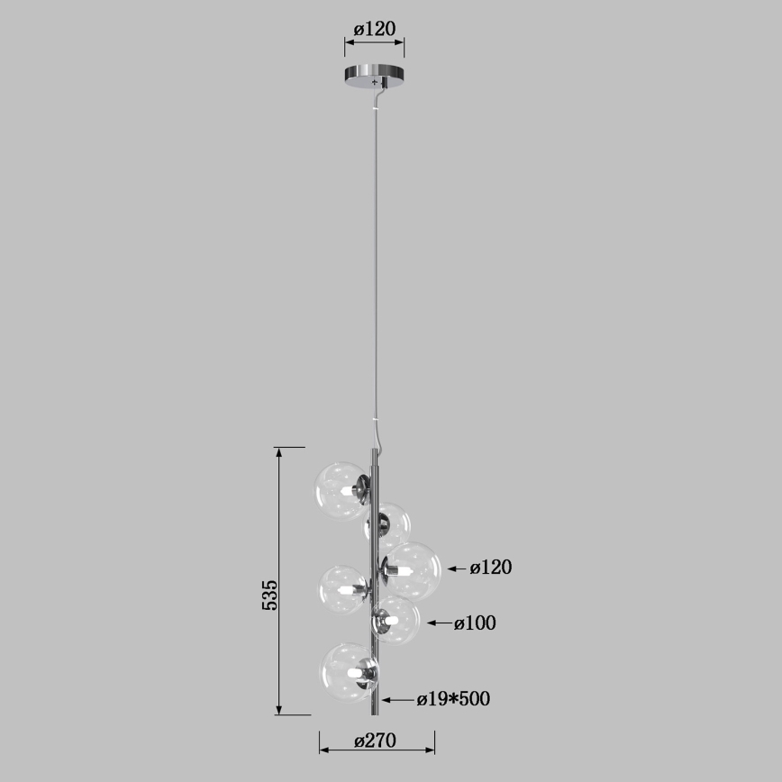 ONLI - Závesný luster na lanku KIMBERLY 6xG9/6W/230V lesklý chróm