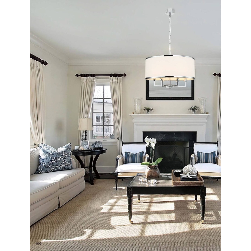 Open Design OR80216 - Luster na reťazi CASA 6xE14/15W/230V krémová/lesklý chróm