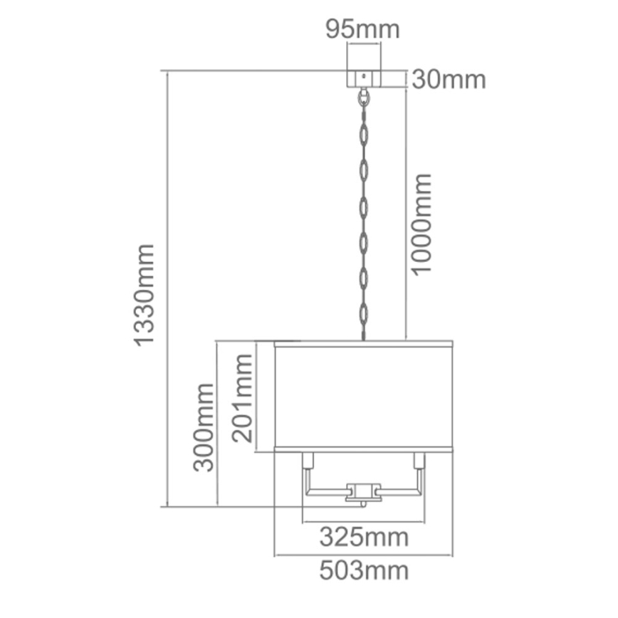 Open Design OR80230 - Luster na reťazi CASA 6xE14/15W/230V krémová/mosadz