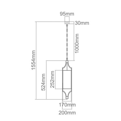 Open Design OR80551 - Luster na reťazi LUNGA 1xE27/15W/230V lesklý chróm/biela