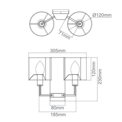 Open Design OR81497 - Nástenné svietidlo CASA 2xE14/12W/230V lesklý chróm/krémová