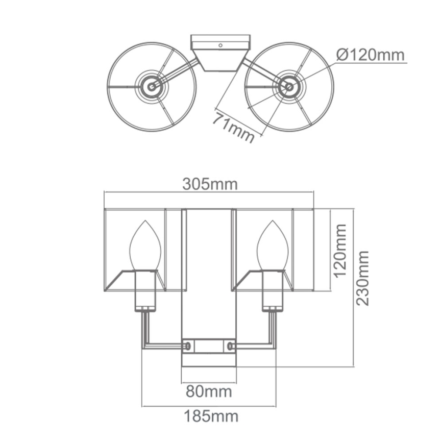 Open Design OR81497 - Nástenné svietidlo CASA 2xE14/12W/230V lesklý chróm/krémová