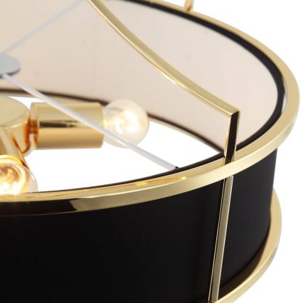 Open Design OR84146 - Luster na tyči STANZA 4xE27/15W/230V pr. 55 cm zlatá/čierna