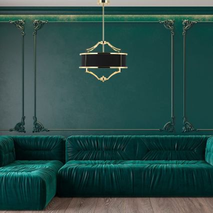 Open Design OR84160 - Luster na tyči STESSO 4xE27/15W/230V pr. 55 cm zlatá/čierna