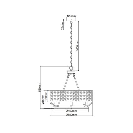 Open Design OR84382 - Luster na reťazi VERNO 6xE14/12W/230V pr. 55 cm mosadz