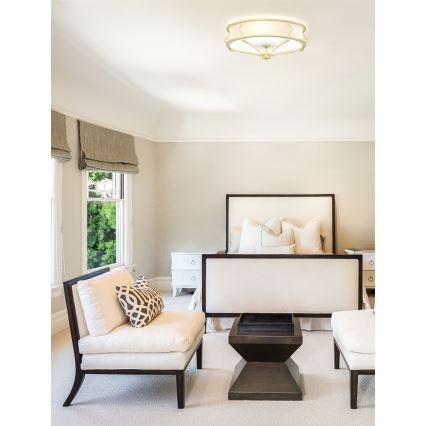 Open Design OR84443 - Stropné svietidlo STESSO 6xE27/12W/230V pr. 85 cm mosadz/biela