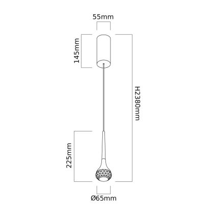 Open Design OR84795 - LED luster na lanku CRIMA LED/7W/230V čierna