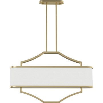 Open Design OR84856 - Luster na tyči GERDO OVALE 6xE14/12W/230V mosadz/biela