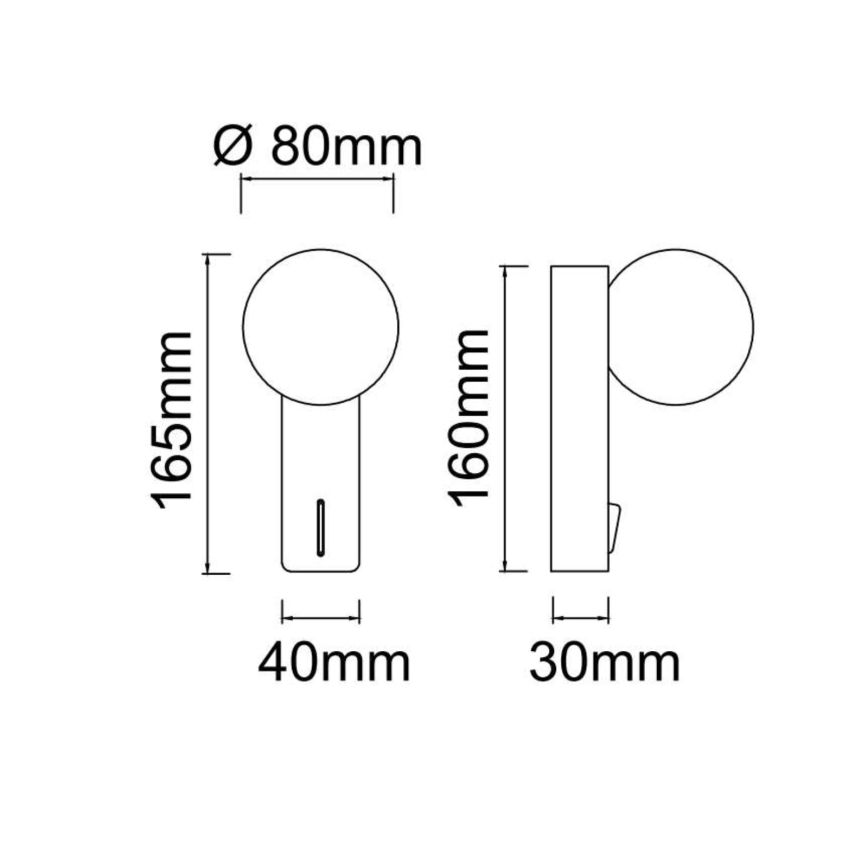 Open Design OR85570 - Nástenné svietidlo BOLETTA 1xG9/8W/230V čierne