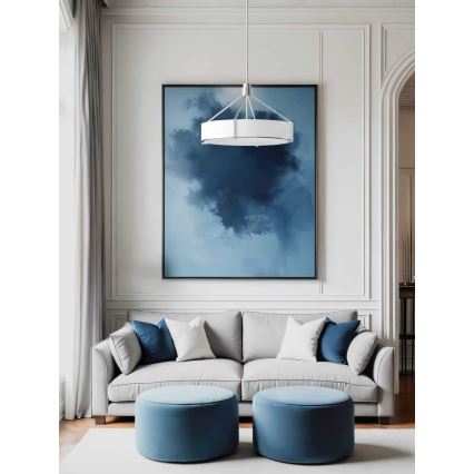 Open Design OR85655 - Luster na tyči DORETTO 6×E27/15W/230V priemer 70 cm matný chróm/biela