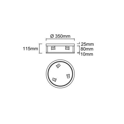 Open Design OR85778 - Stropné svietidlo SANDRO 3xE14/12W/230V pr. 35 cm mosadz