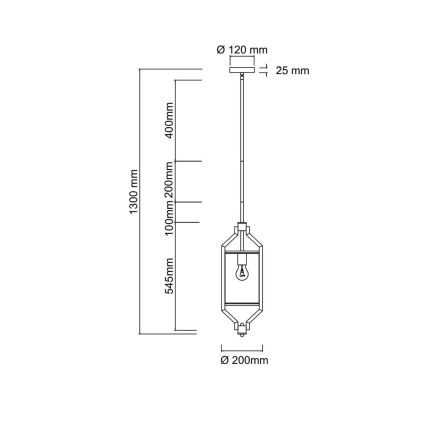 Open Design OR85860 - Stropný luster na tyči ZUNDO 1xE27/15W/230V mosadz/biela