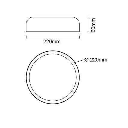Open Design OR85921 - LED stropné svietidlo CEDRONE LED/14W/230V 3000/4500/6500K pr. 22 cm čierna
