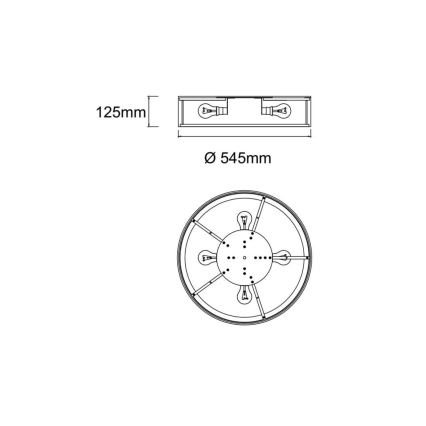 Open Design OR85990 - Stropné svietidlo ZALINDRO 4xE27/15W/230V pr. 54,5 cm béžová/hnedá
