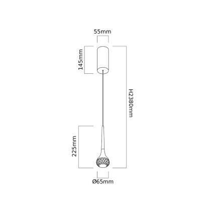 Open Design OR86171 - LED luster na lanku CRIMA LED/7W/230V mosadz