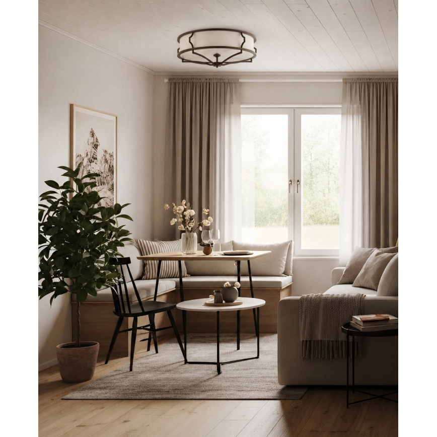 Open Design OR86614 - Stropné svietidlo STESSO 6xE27/12W/230V, priemer 85 cm, hnedé