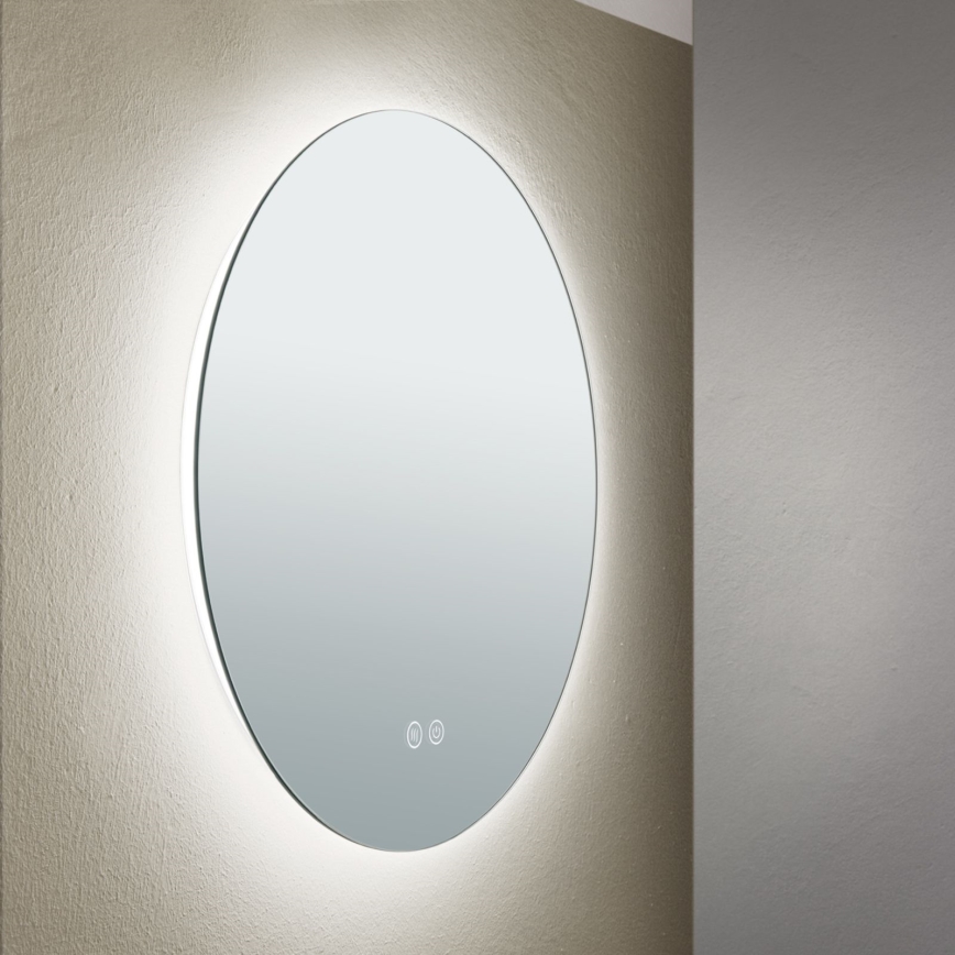 LED Kúpeľňové vyhrievané nástenné zrkadlo s podsvietením FOCUS LED/18W/230V 3000/4200/6000K pr. 45 cm IP44