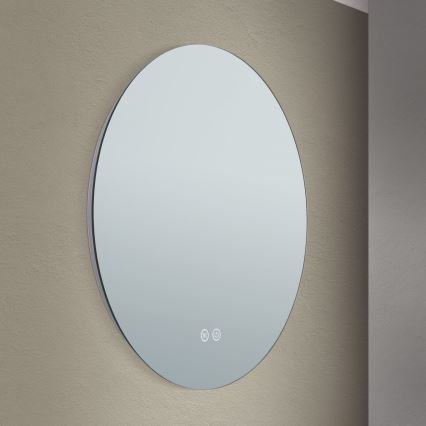 LED Kúpeľňové vyhrievané nástenné zrkadlo s podsvietením FOCUS LED/18W/230V 3000/4200/6000K pr. 45 cm IP44