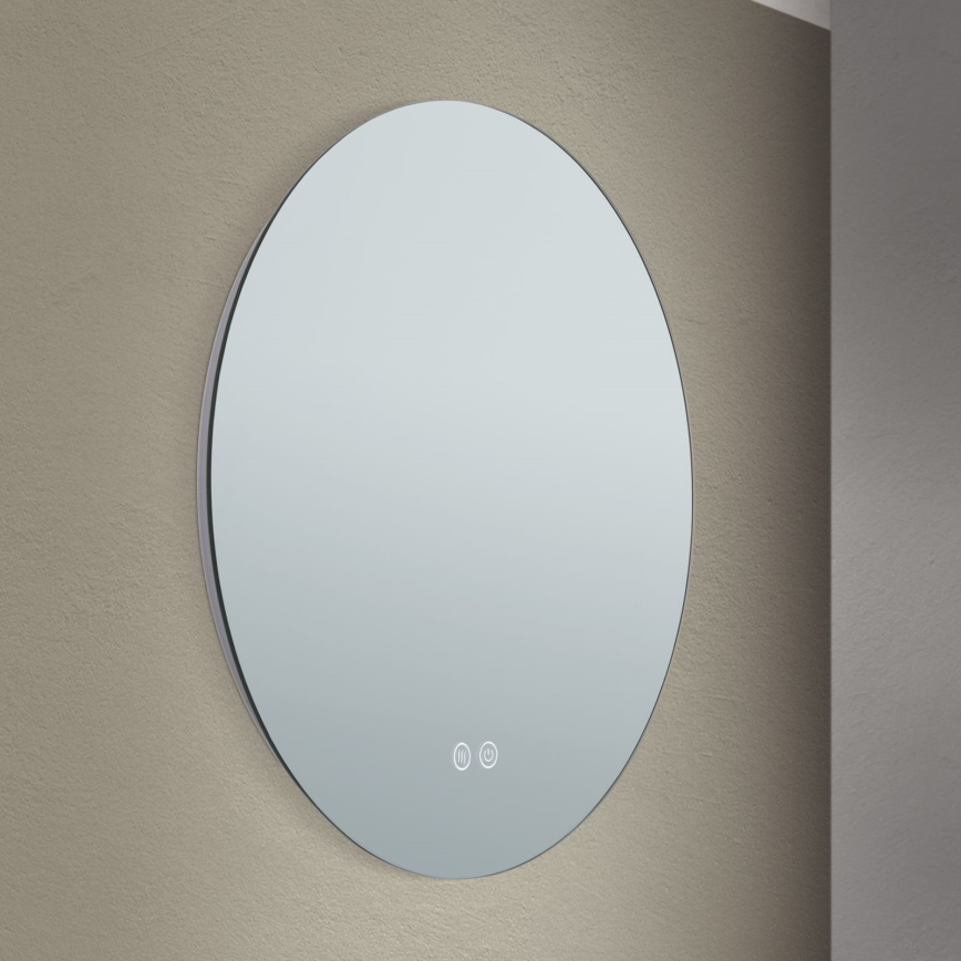 LED Kúpeľňové vyhrievané nástenné zrkadlo s podsvietením FOCUS LED/18W/230V 3000/4200/6000K pr. 45 cm IP44