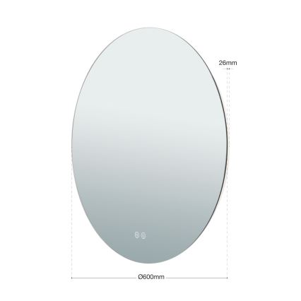 LED Kúpeľňové vyhrievané nástenné zrkadlo s podsvietením FOCUS LED/25W/230V 3000/4200/6000K pr. 60 cm IP44