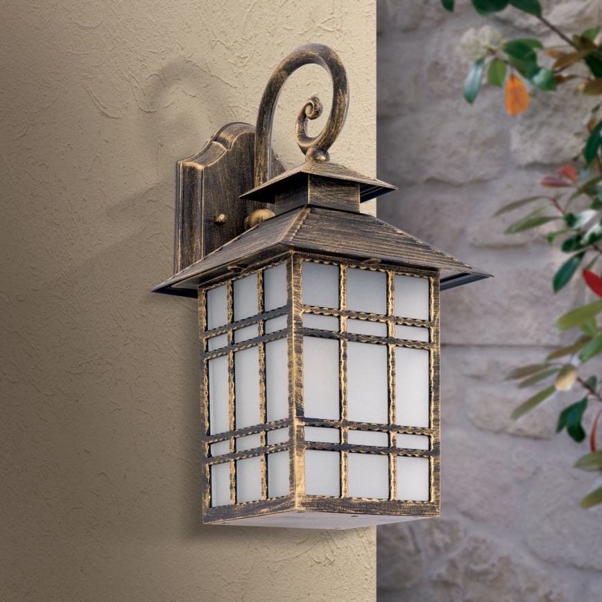 Vonkajšia nástenná lampa KIKO 1xE27/11W/230V IP44 bronz/patina