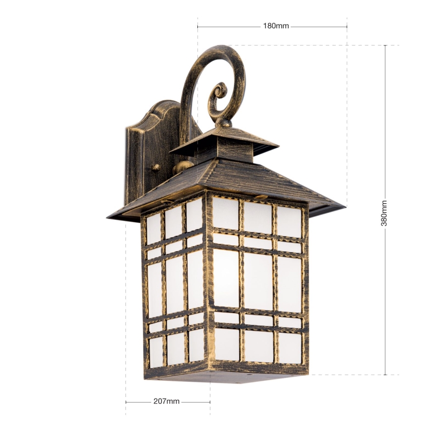 Vonkajšia nástenná lampa KIKO 1xE27/11W/230V IP44 bronz/patina