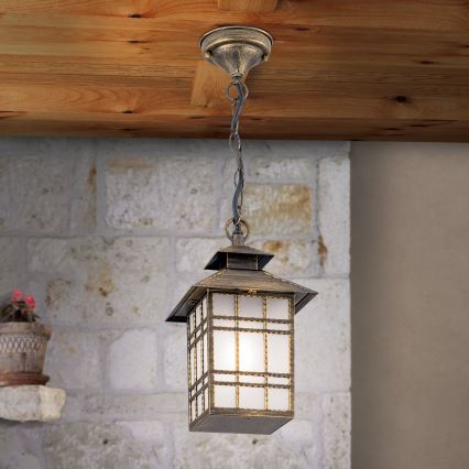 Vonkajšie závesné svietidlo KIKO 1xE27/11W/230V IP44 bronz/patina