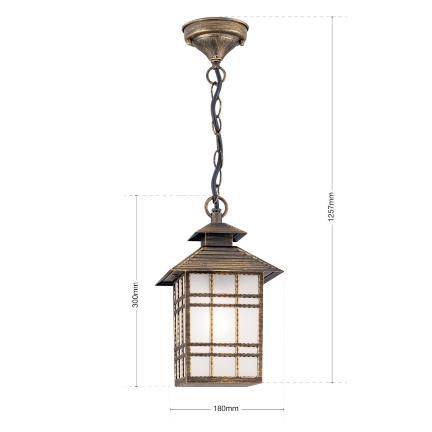 Vonkajšie závesné svietidlo KIKO 1xE27/11W/230V IP44 bronz/patina