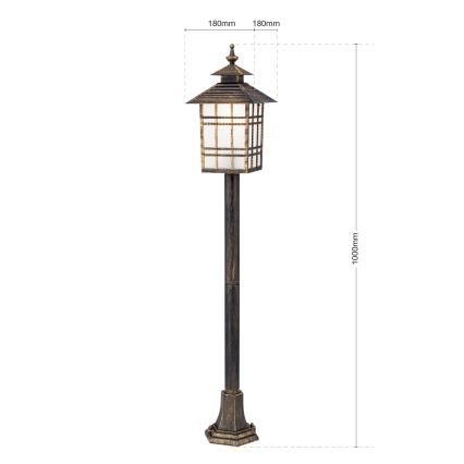 Vonkajšia lampa KIKO 1xE27/11W/230V IP44 bronz/patina
