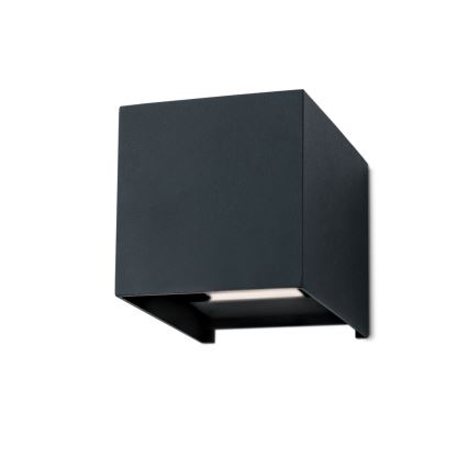LED Vonkajšie nástenné svietidlo CUBE 2xLED/3W/230V IP54 antracit