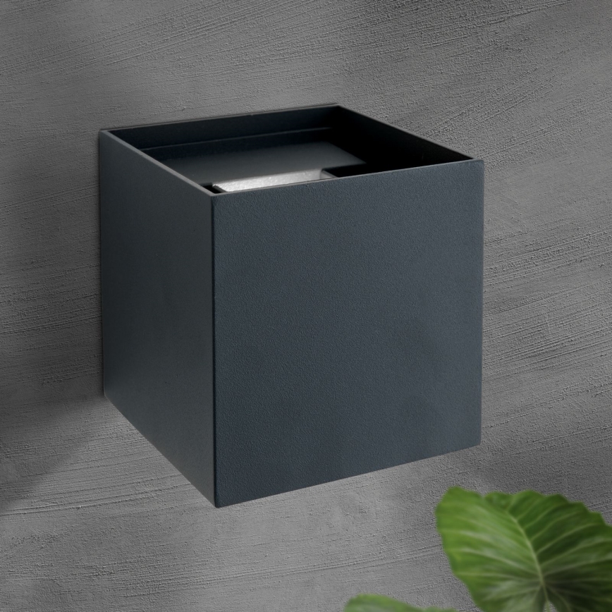 LED Vonkajšie nástenné svietidlo CUBE 2xLED/3W/230V IP54 antracit