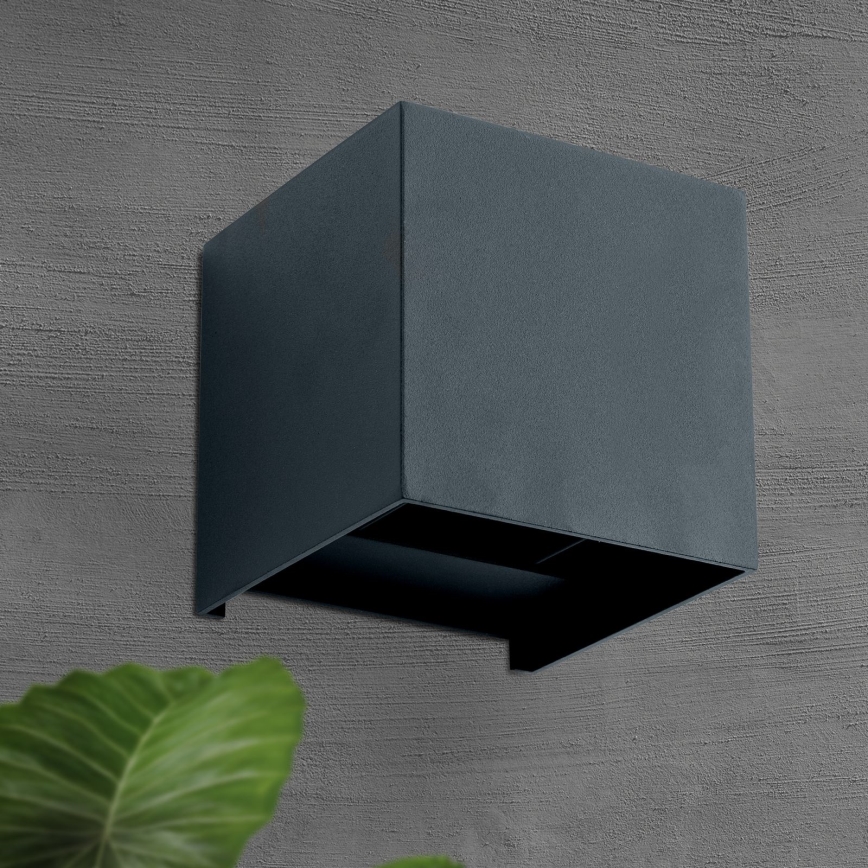 LED Vonkajšie nástenné svietidlo CUBE 2xLED/3W/230V IP54 antracit