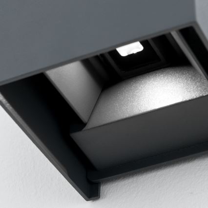 LED Vonkajšie nástenné svietidlo CUBE 2xLED/3W/230V IP54 antracit