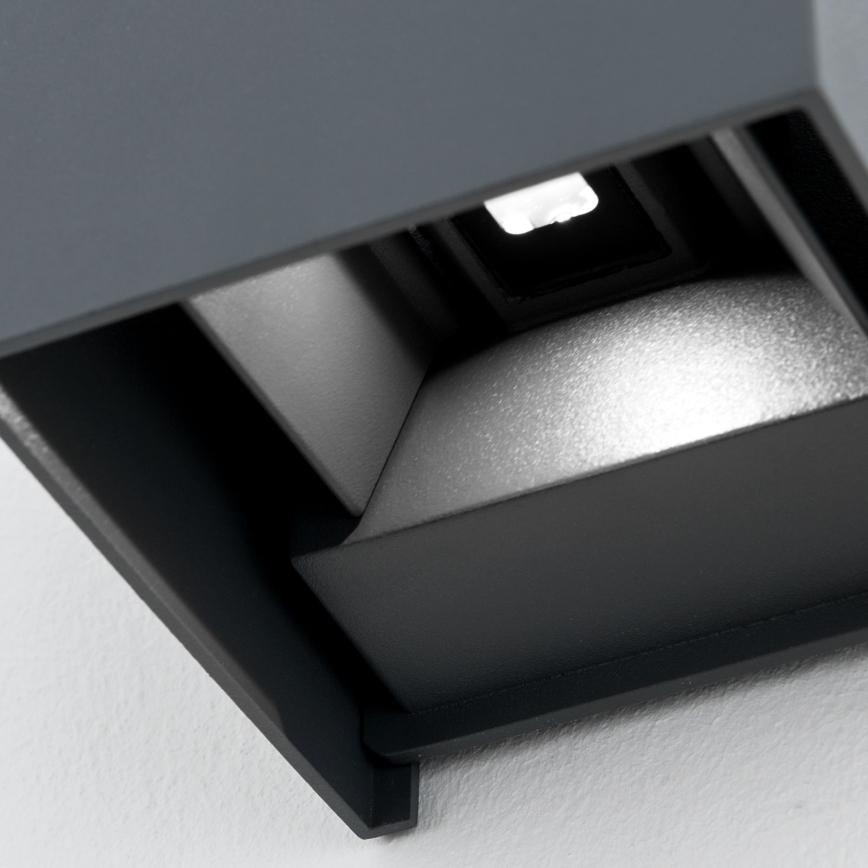 LED Vonkajšie nástenné svietidlo CUBE 2xLED/3W/230V IP54 antracit
