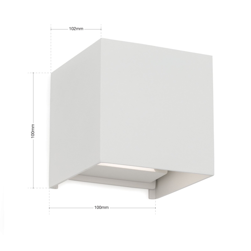 LED Vonkajšie nástenné svietidlo CUBE 2xLED/3W/230V IP54 biela