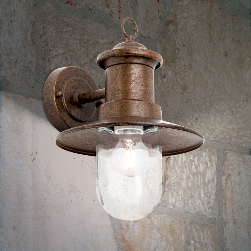 Vonkajšia nástenná lampa LEONIE 1xE27/60W/230V IP44 bronz