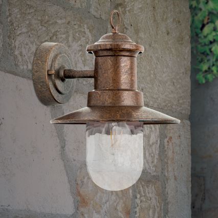 Vonkajšia nástenná lampa LEONIE 1xE27/60W/230V IP44 bronz