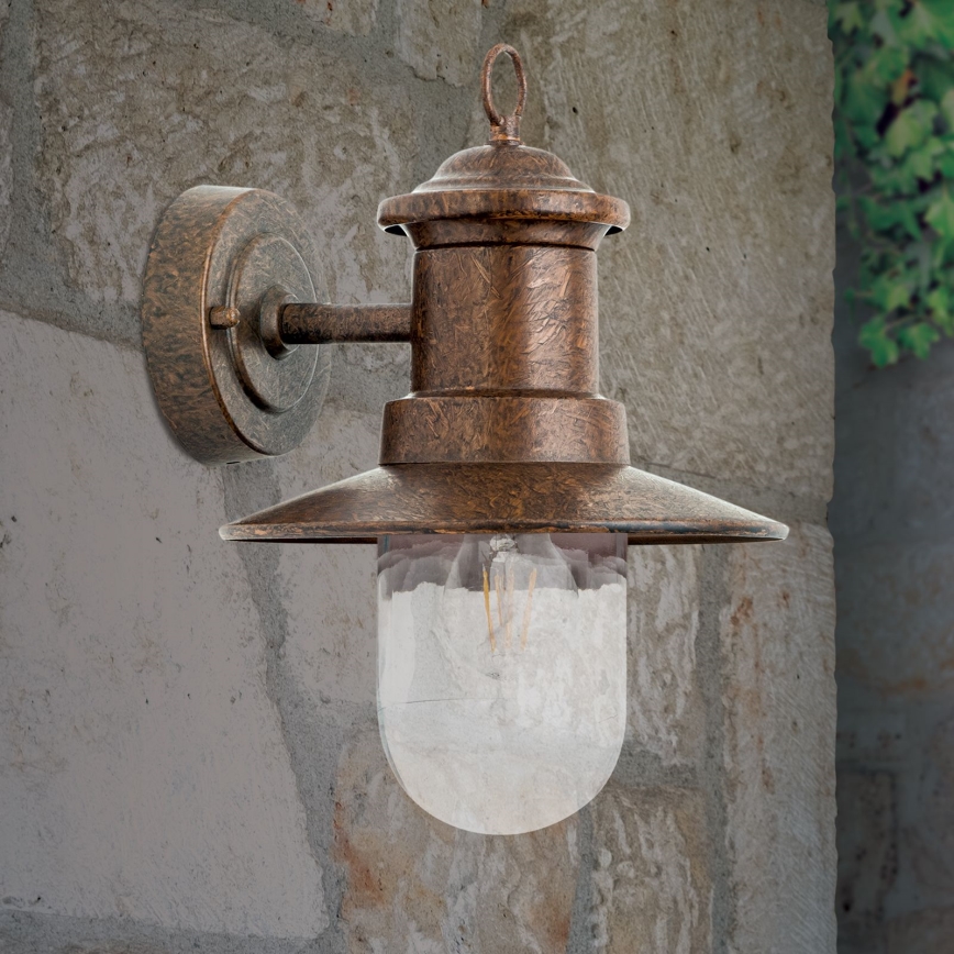 Vonkajšia nástenná lampa LEONIE 1xE27/60W/230V IP44 bronz