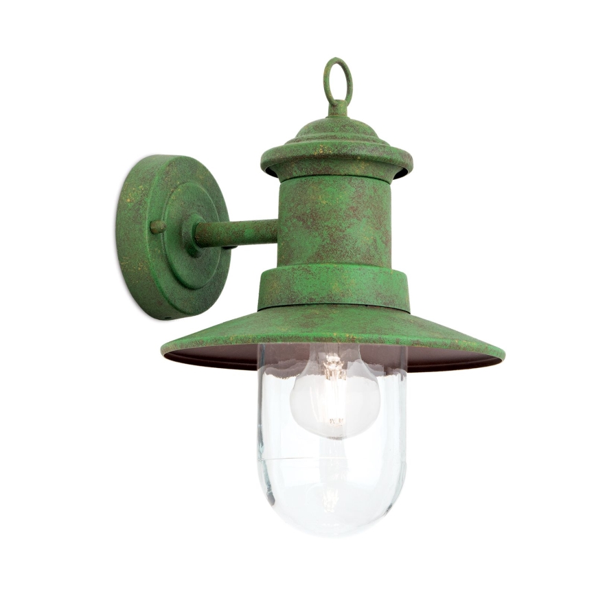 Vonkajšia nástenná lampa LEONIE 1xE27/60W/230V IP44 zelená