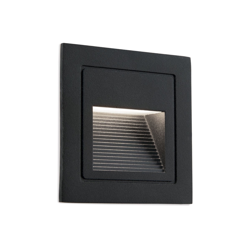 LED Vstavané svietidlo LORO LED/2W/230V IP65 čierna