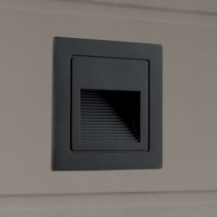 LED Vstavané svietidlo LORO LED/2W/230V IP65 čierna