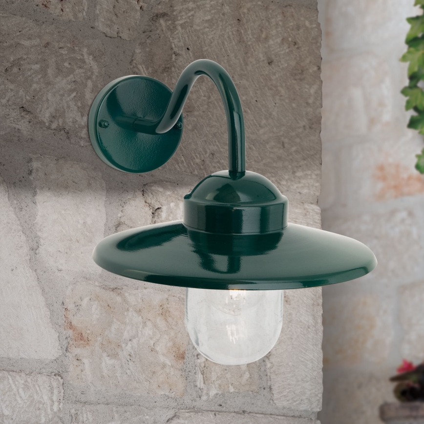 Vonkajšia nástenná lampa EDWARD 1xE27/60W/230V IP44 zelená