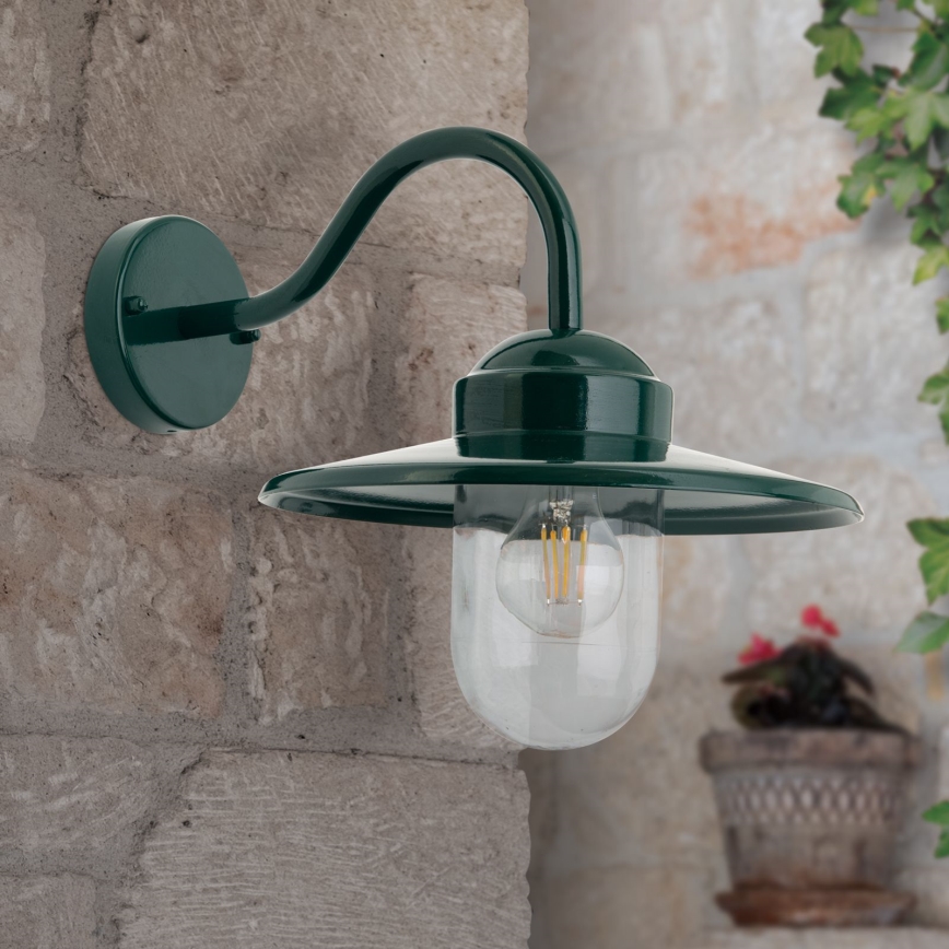 Vonkajšia nástenná lampa EDWARD 1xE27/60W/230V IP44 zelená