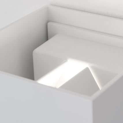 LED Vonkajšie nástenné svietidlo so senzorom pohybu a súmraku CUBE-S LED/13W/230V IP54 biela