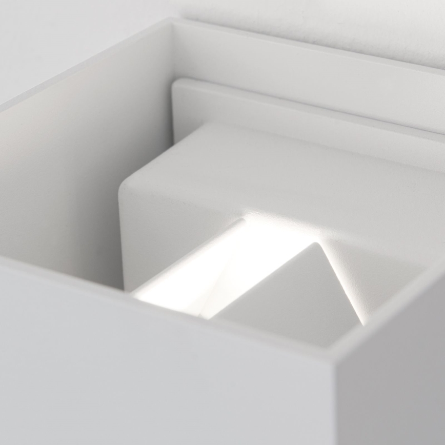 LED Vonkajšie nástenné svietidlo so senzorom pohybu a súmraku CUBE-S LED/13W/230V IP54 biela